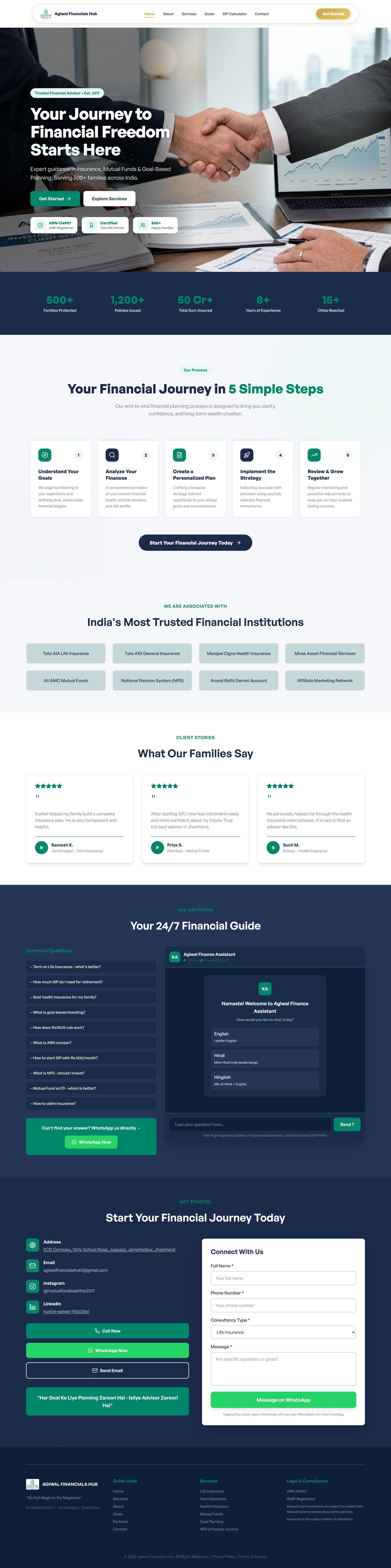Agiwal Financials Hub website
